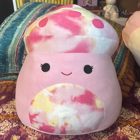 Squishmallows Rachel the Pink Tie Dye 14" Mushroom NWT - Picture 2 of 3